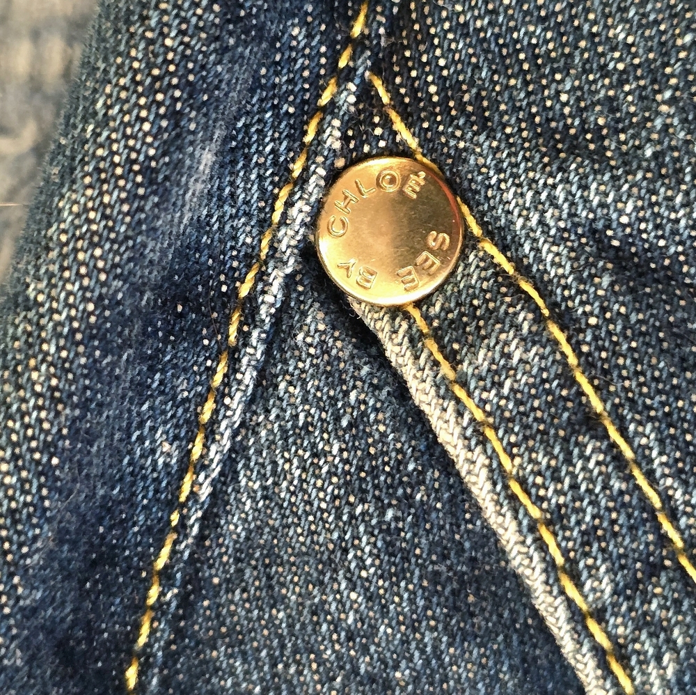 See By Chloe RARE Vintage Flare Jeans Embroidered w/ Dice- NWOT - Picture 14 of 16